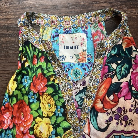 Lulalife Australia All‎ Over Mosaic BOHO Maxi Dress XS Floral Bohemian Pockets - Picture 4 of 9